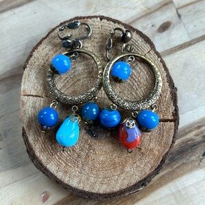 Vintage costume clip o n earrings